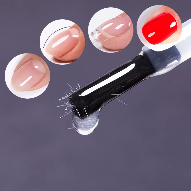 AWStorG 15ML Gel de Base en Fiber de caoutchouc pour ongles cassés réparés en fibre de verre clair Construction rapide