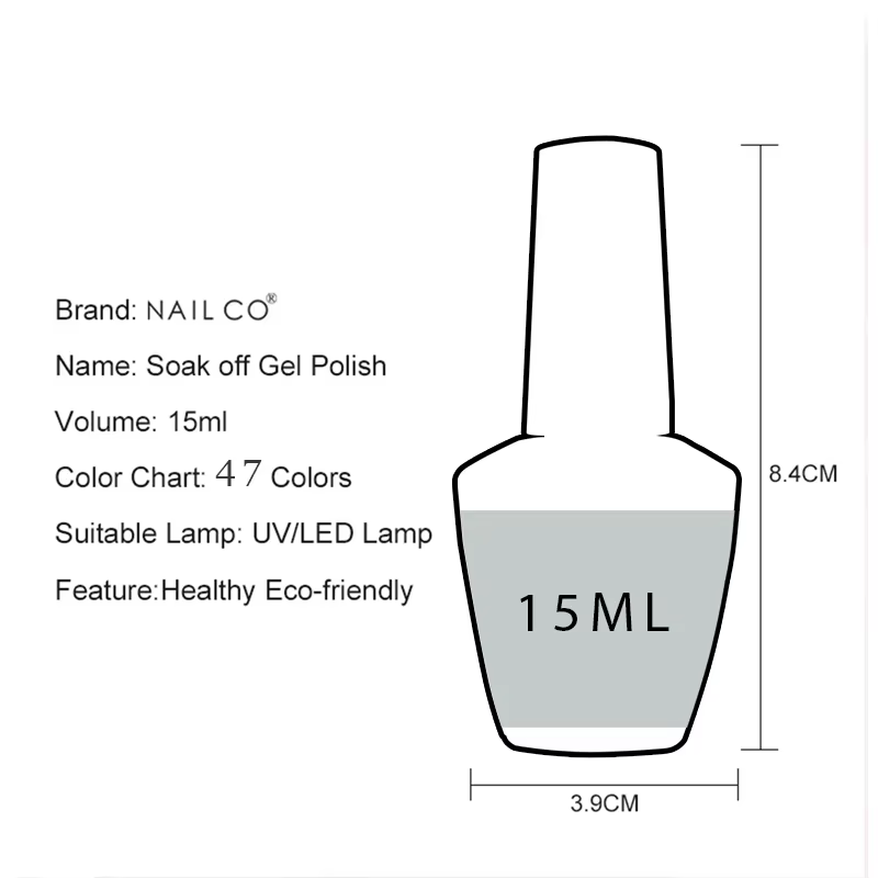 NAILCO vernis à ongles Gel 15ml couleur rouge