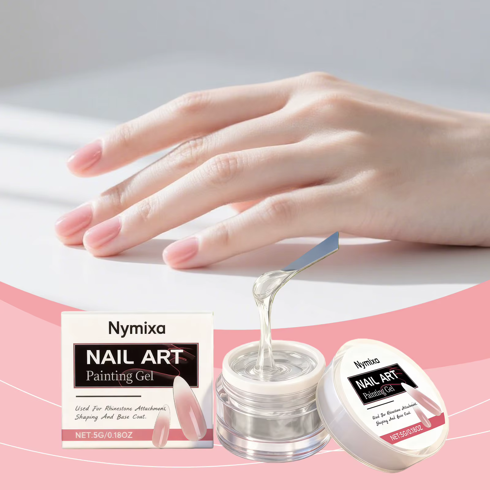 Colle à ongles transparente - Application facile pour les débutants