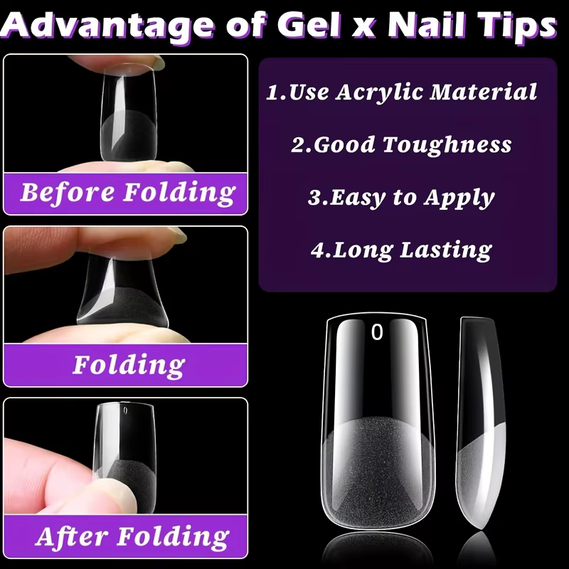 Faux ongles carrés moyens