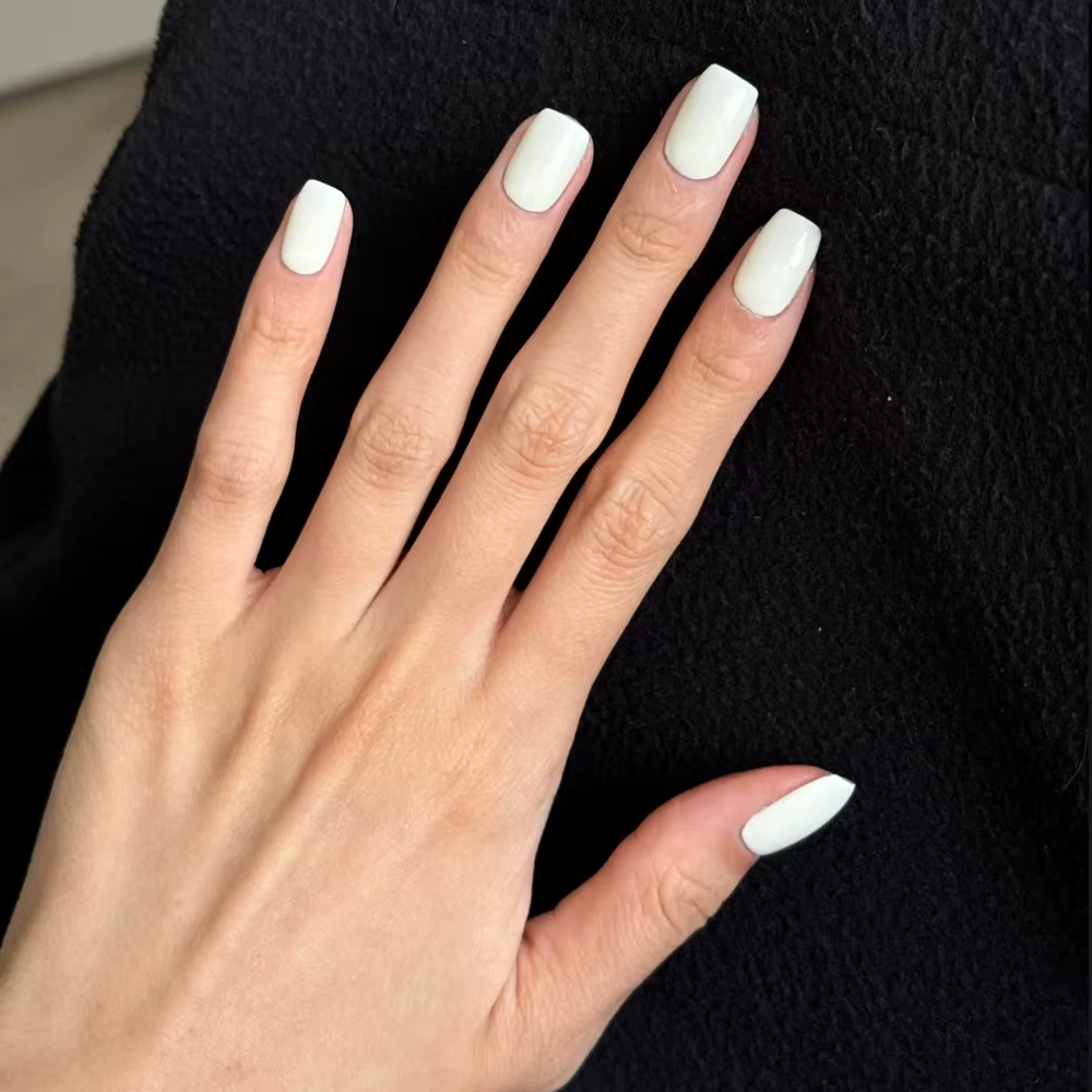 100 pièces lait blanc/rose carré court rond faux ongles couverture complète acrylique