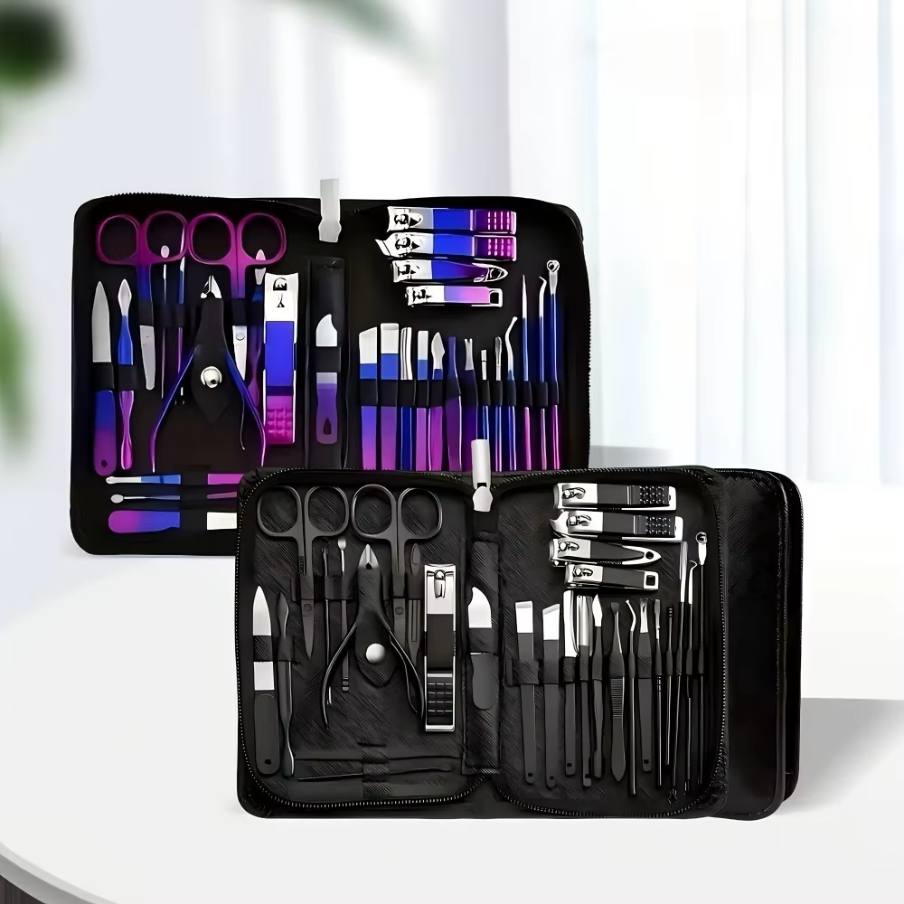 Kit de manucure et pédicure disponible en violet-bleu dégradé