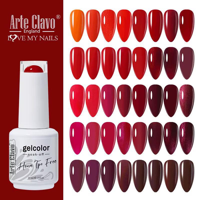 Arte Clavo série de couleurs rouges vernis à ongles UV