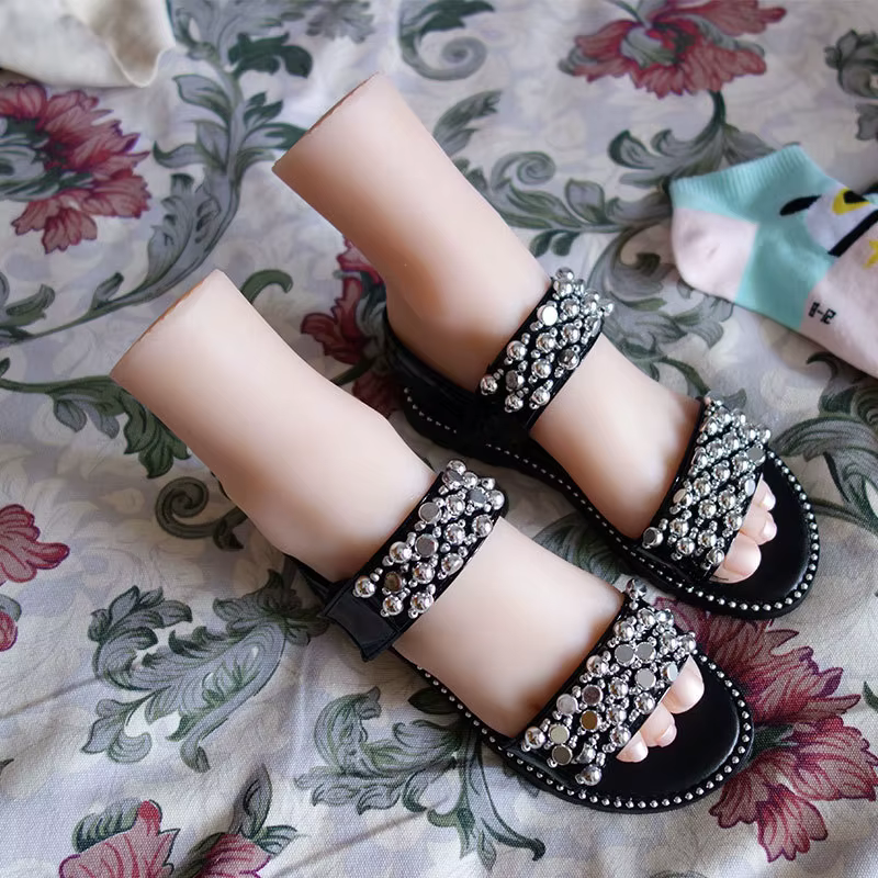 Modèle de pied de mannequin réaliste en silicone souple pour fille