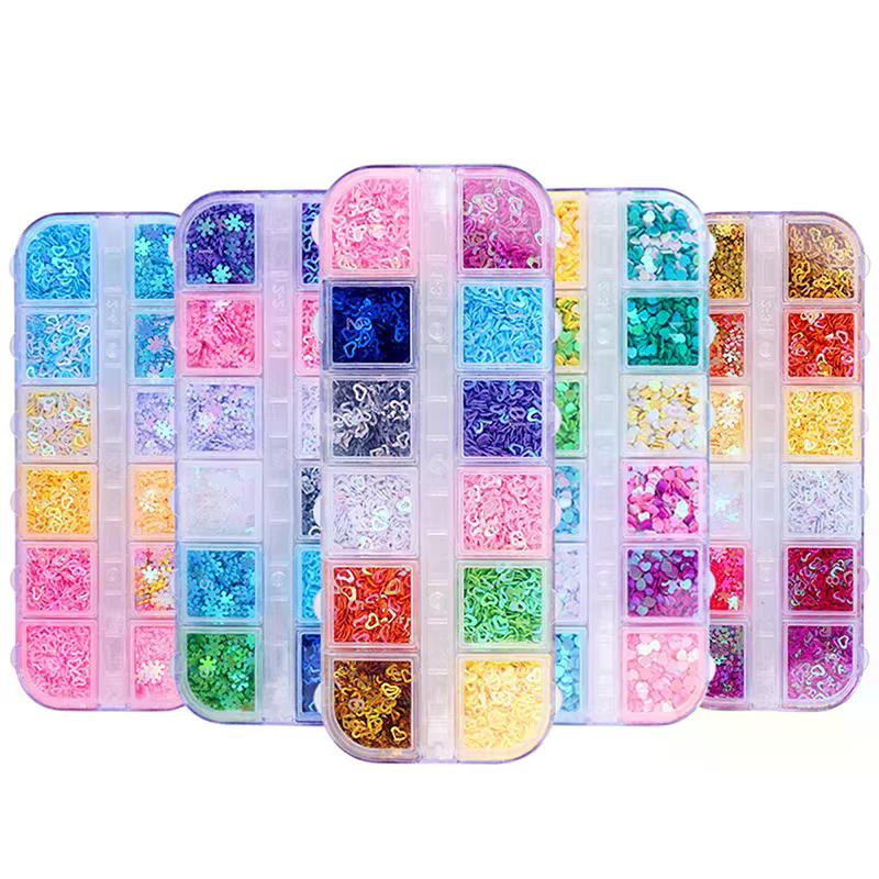Holographique doux amour coeur Nail Art paillettes