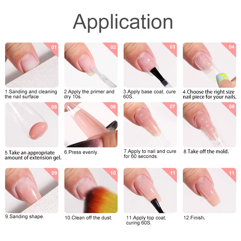 LIMEGIRL 15g Gel d'extension antiadhésif UV construction rapide solide Gel