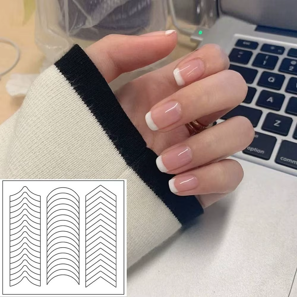 Autocollants blancs pour nail art français