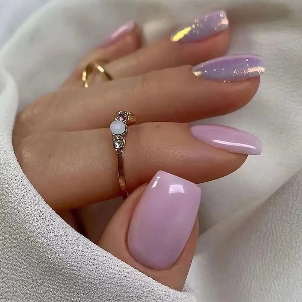 Faux ongles carrés courts pour femmes et filles