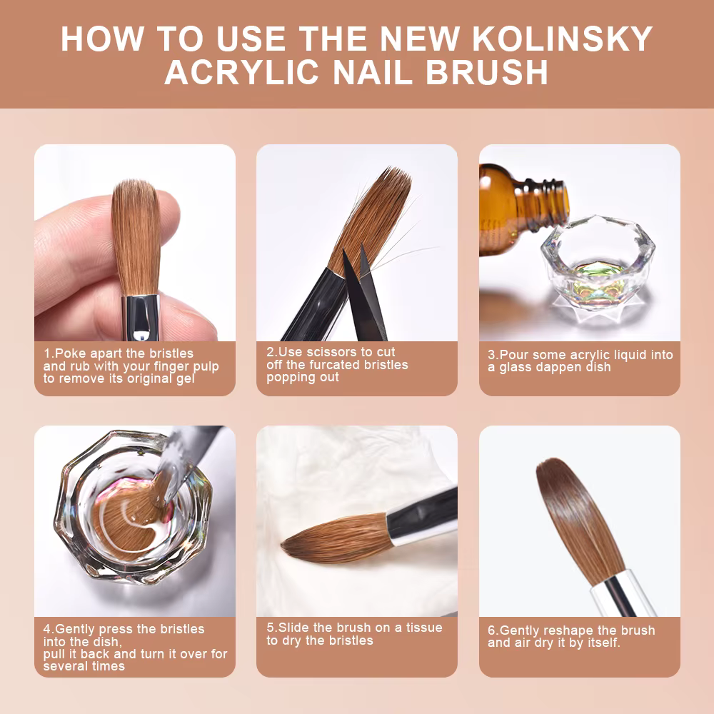 KADS – brosse professionnelle Kolinsky pour ongles