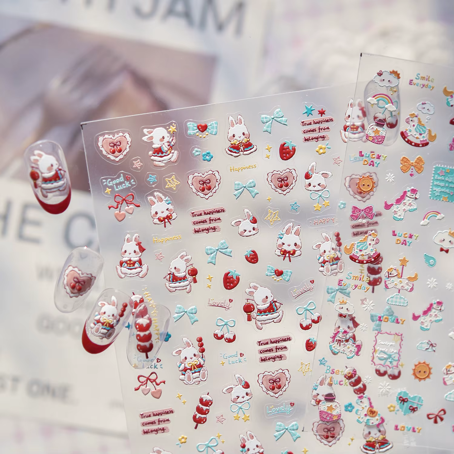 Autocollants pour ongles mignons de style dessin animé