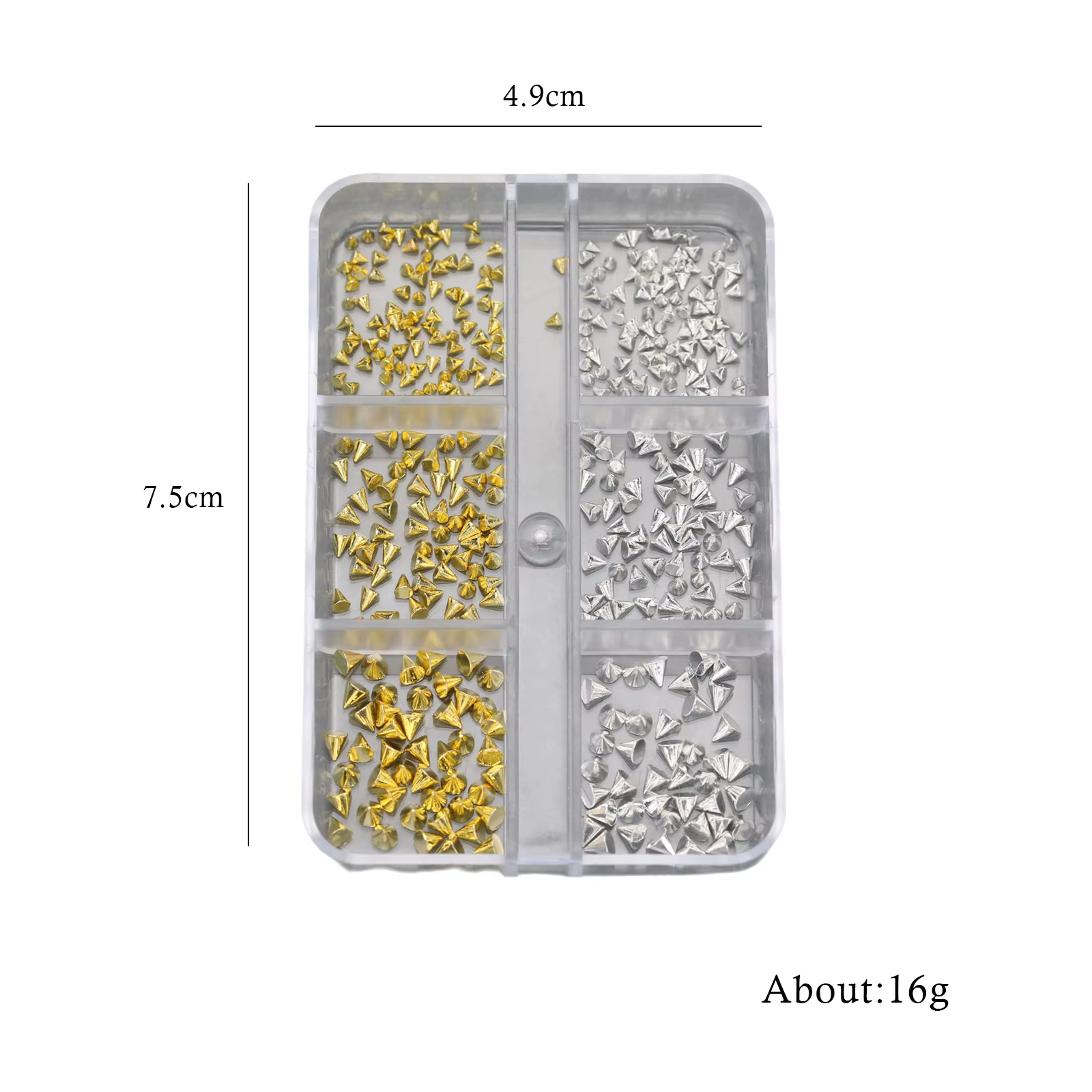 Rivets pour Nail Art de Style Punk noir et argent