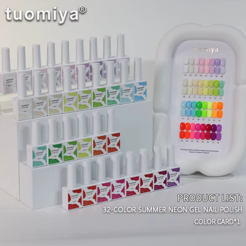 Ensemble de vernis à ongles en gel néon macaron 32 couleurs avec nuancier