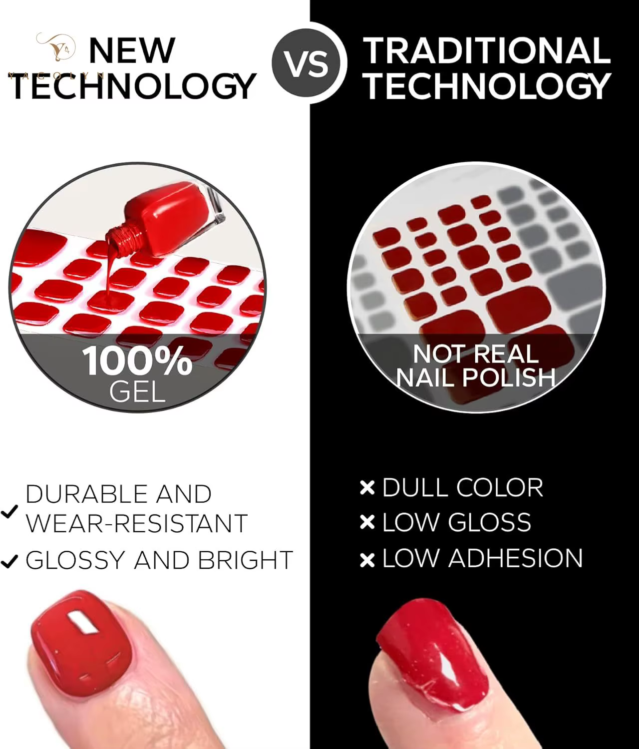 16/20/22 Tips Semi-Cured Gel Nail Wraps Full Cover Manicure DIY Waterproof Long Lasting Gel