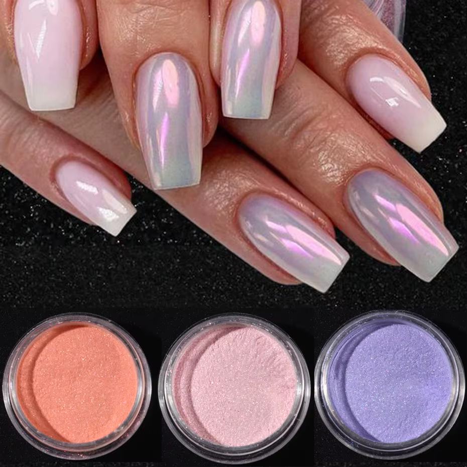 Ensemble de 10 pièces de poudre à tremper sirène pour ongles