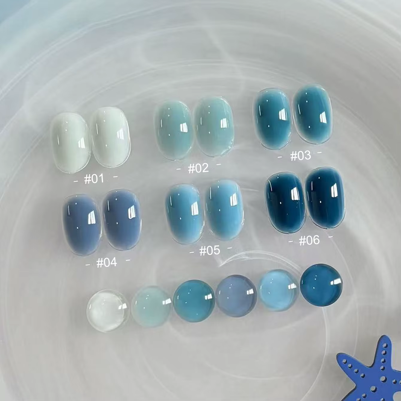 MN 10ML Nouvelle Série d'Été 2026 Populaire de Gels Ongles Aquamarine – Vernis Gelée Bleu Glace Clair Doux et