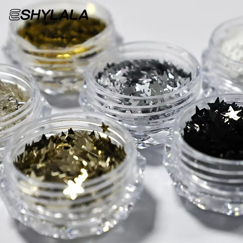 1 pot 1mm Mini étoile scintillante ongles paillettes scintillantes décoration