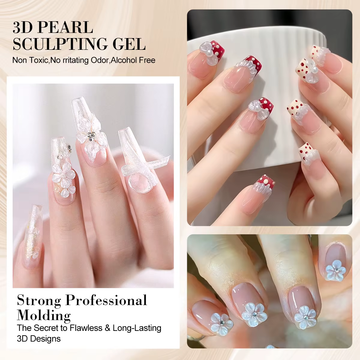 LIMEGIRL 3D perle sculpture ongles Gel
