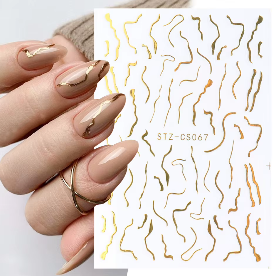 Nouveaux autocollants pour nail art : Décorations d'ongles tendance style influenceur européen et américain