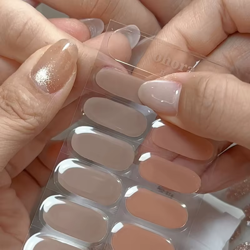 Enveloppes pour ongles en Gel Semi-durci Transparent glacé pour la saint-valentin