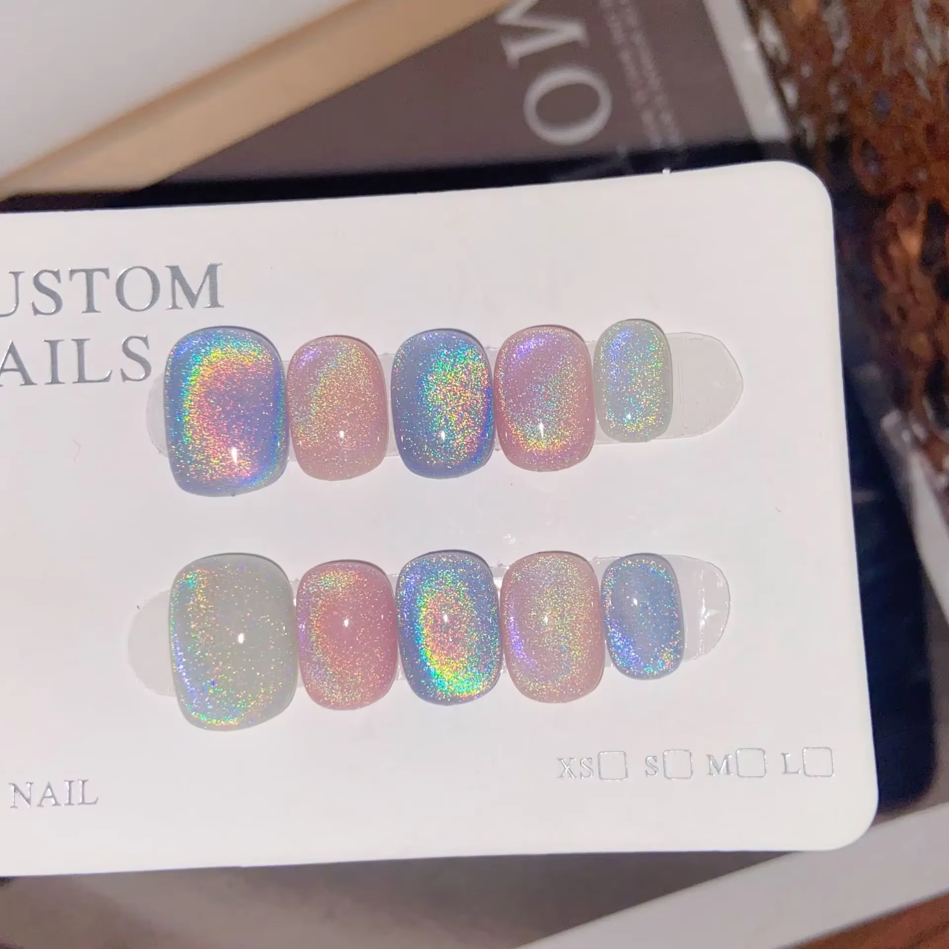 Ensemble de Nail Art court Style Ballet coloré ombré œil de chat