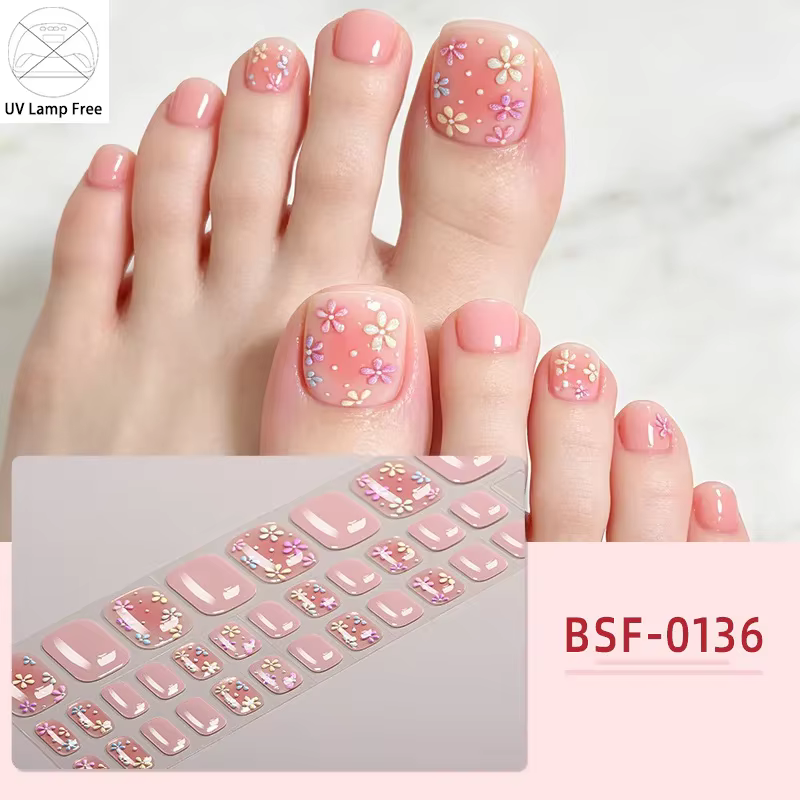 34tips Autocollants pour ongles de pieds en gel