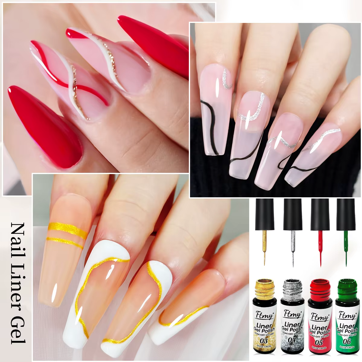 Ensemble de vernis à ongles Gel Liner Kit d'art