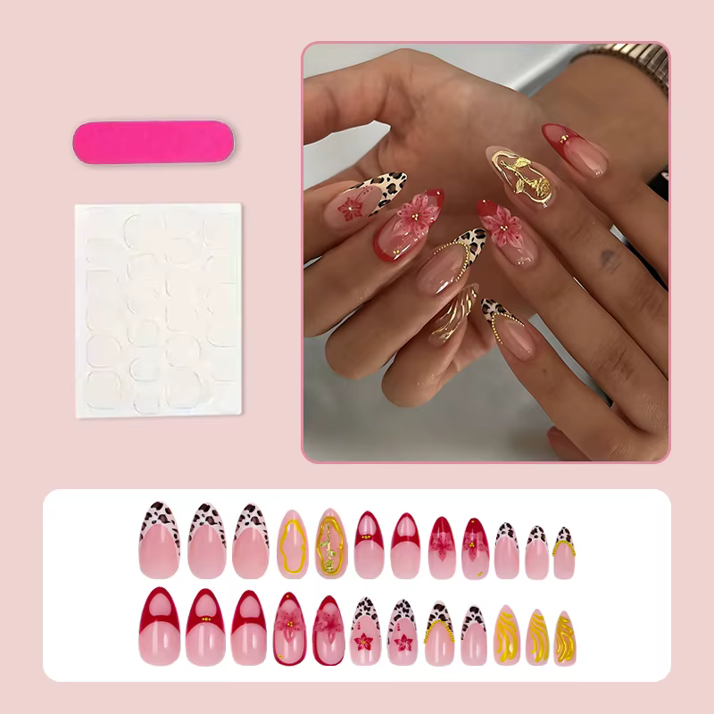 24 faux ongles en forme d'amande