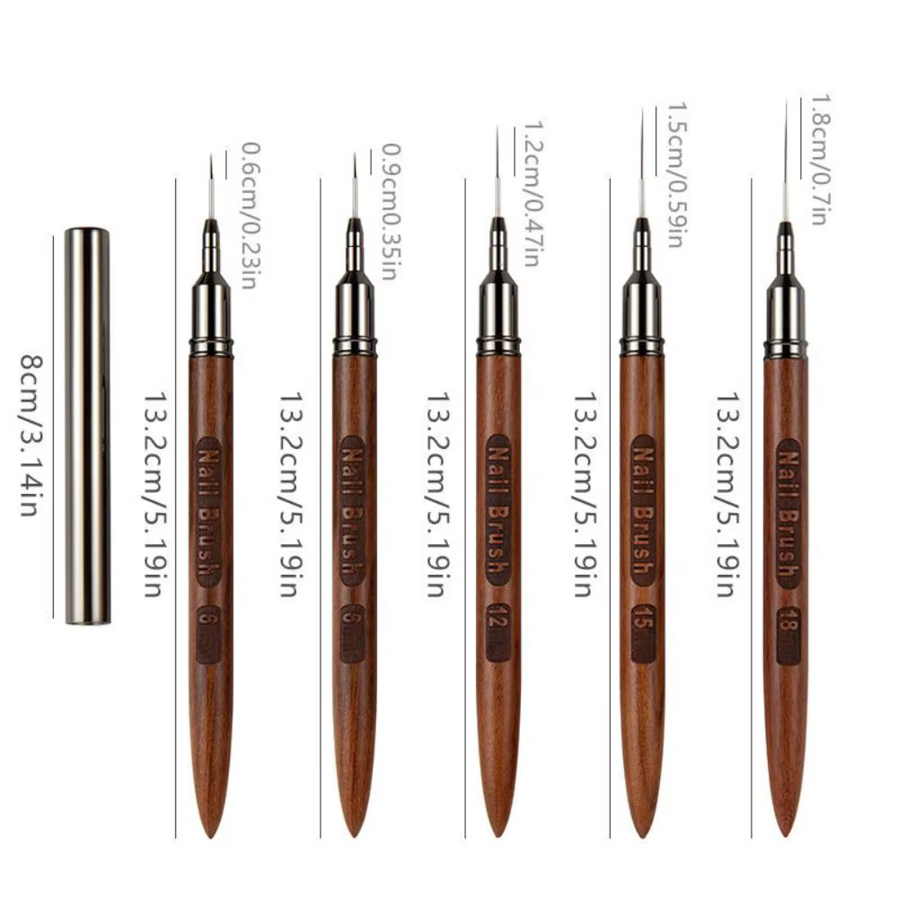 Nouveau Pinceau Liner pour Ongles 6/9/12/15/18mm