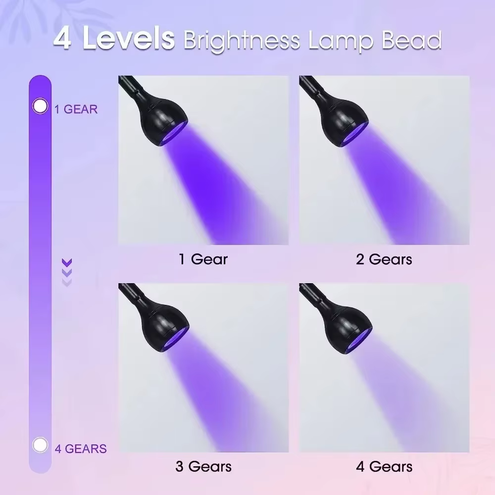 Sèche-ongles lumière UV lampe à ongles 395nm longueur d'onde Clip-on bureau Mini USB