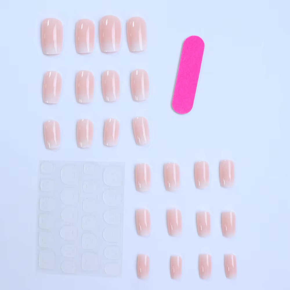 ARTAUG 24 pièces brillant rose presse sur ongles moyen carré faux