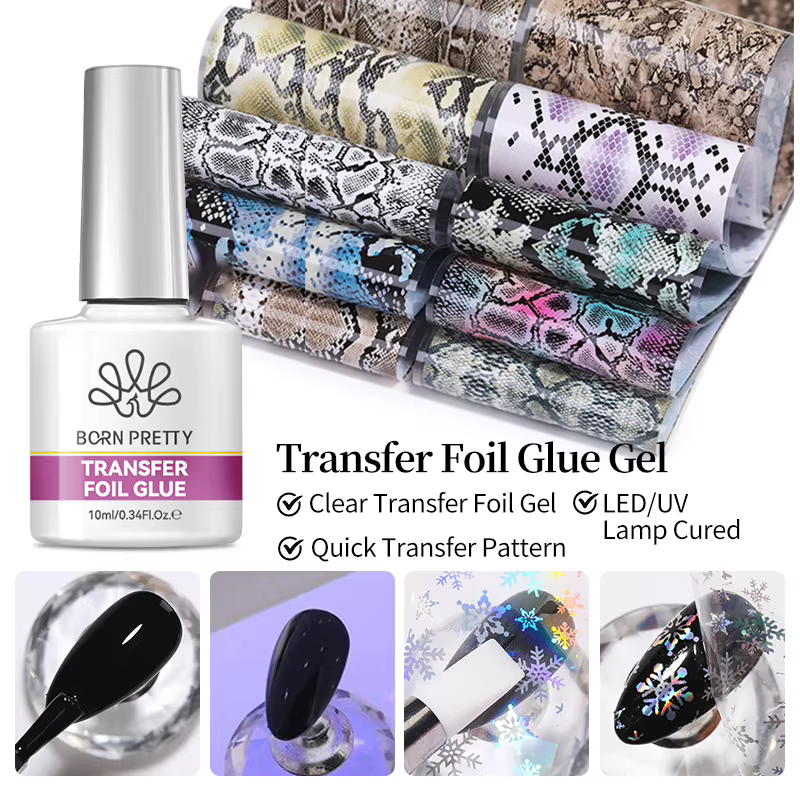BORN PRETTY 10ml Gel Vernis à Ongles Semi-Permanent Effet Feuille de Transfert pour Autocollant Adhésif