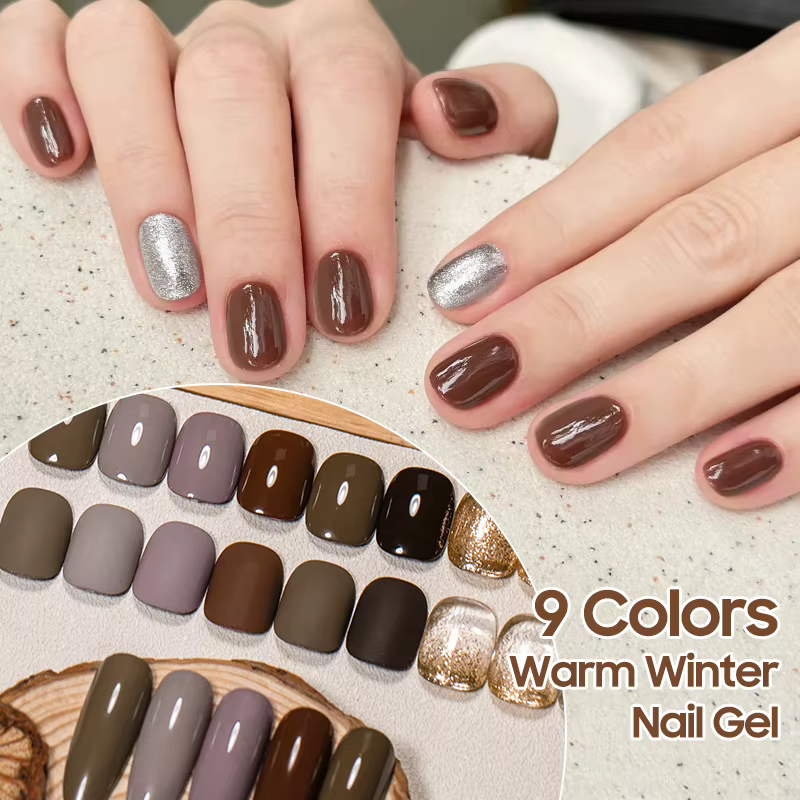 9 couleurs chaud hiver tapotement peinture Gel vernis à ongles effet paillettes tremper Gel