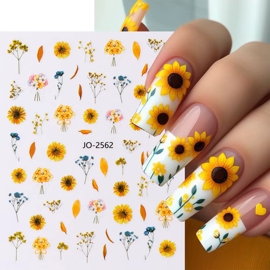 Autocollants de fleurs de printemps pour nail art