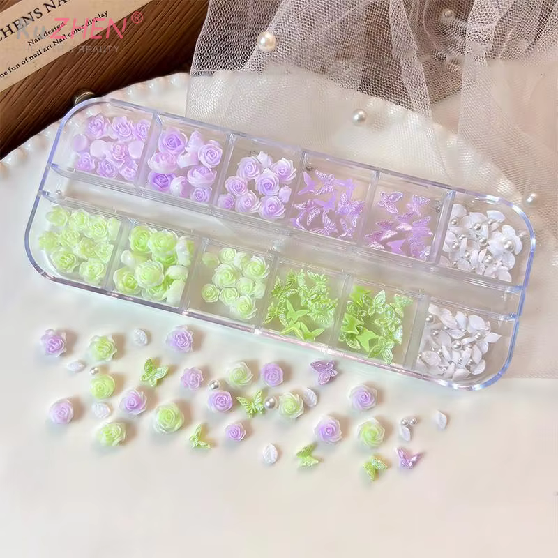 6/12 Grilles de breloques 3D pour nail art