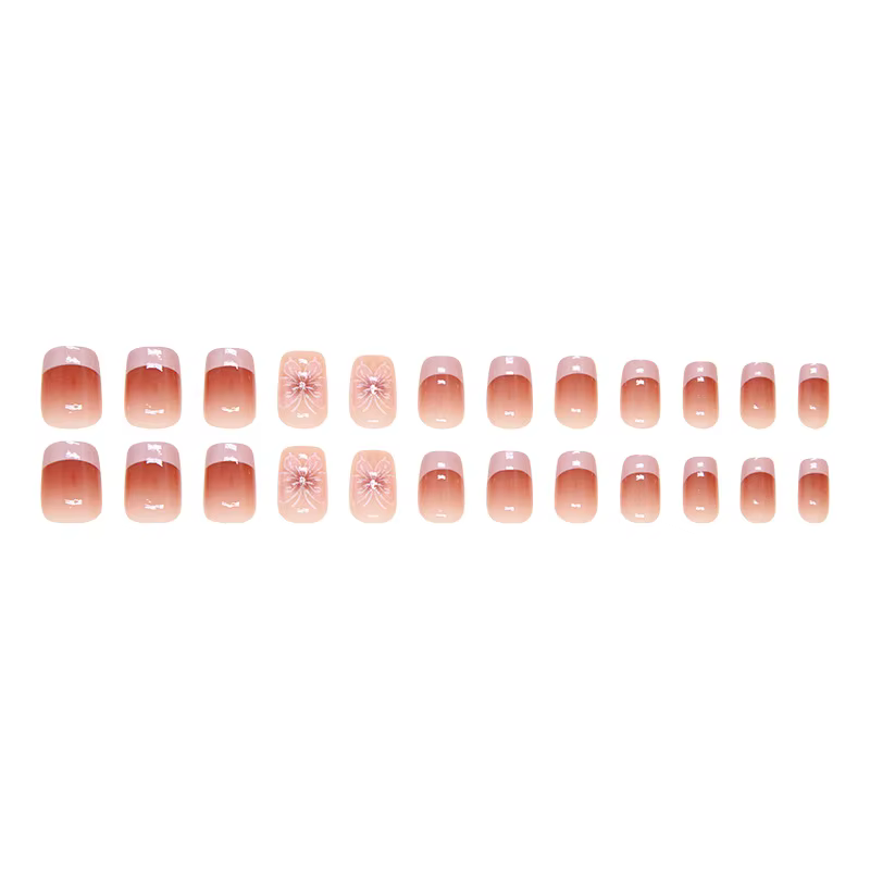 Faux ongles courts carrés à presser
