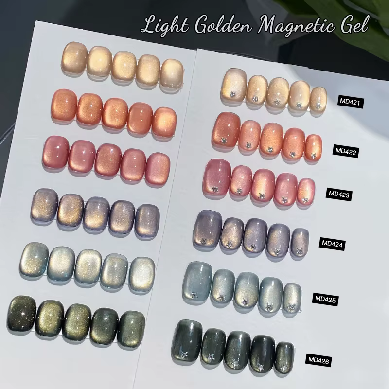 Ensemble de Gel à ongles magnétique doré clair