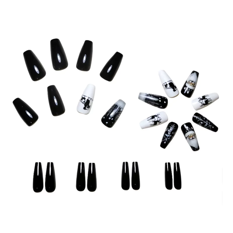 Faux ongles noirs du père noël