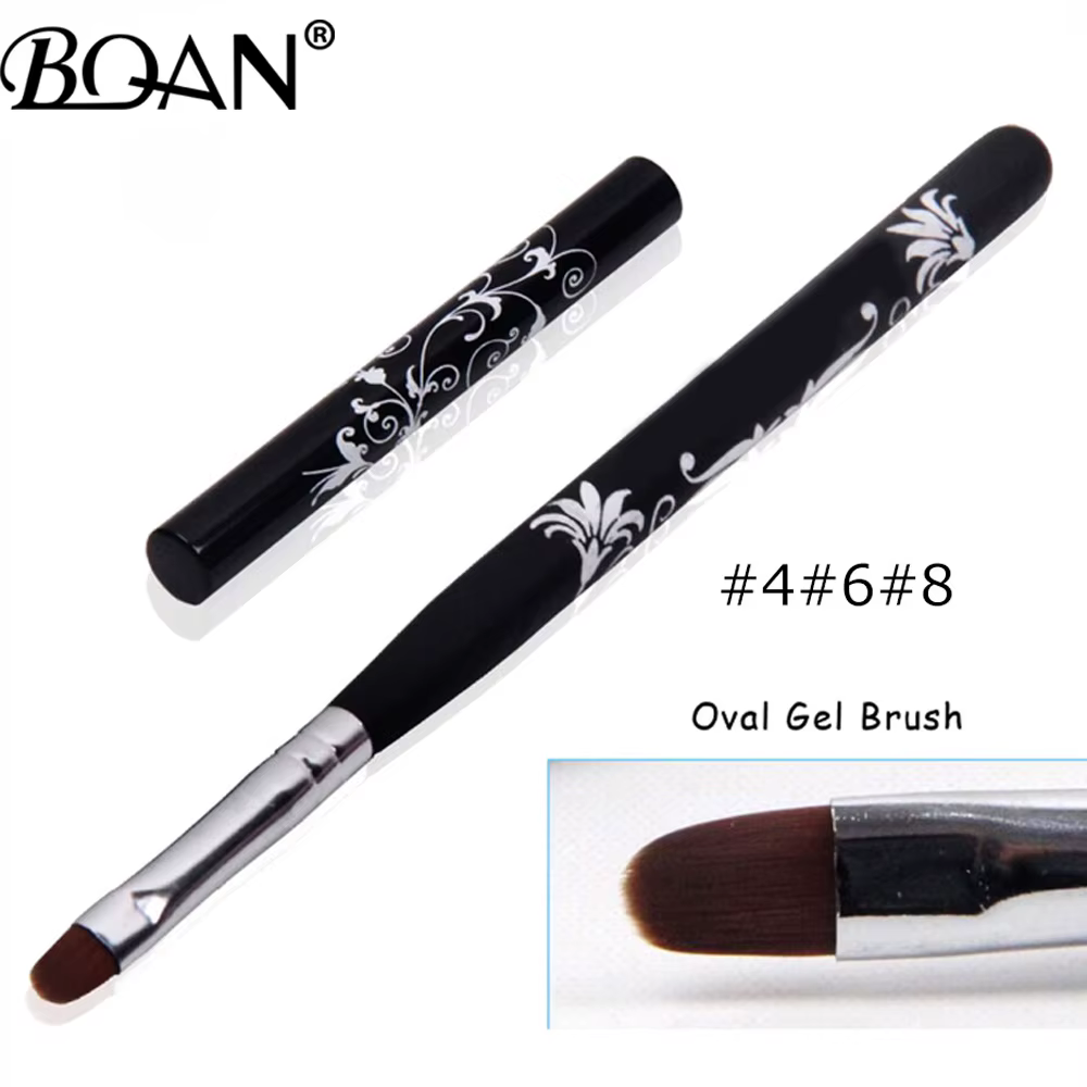 BQAN # 4 # 6 # 8 # 10 Pinceaux à ongles noirs pour gel UV
