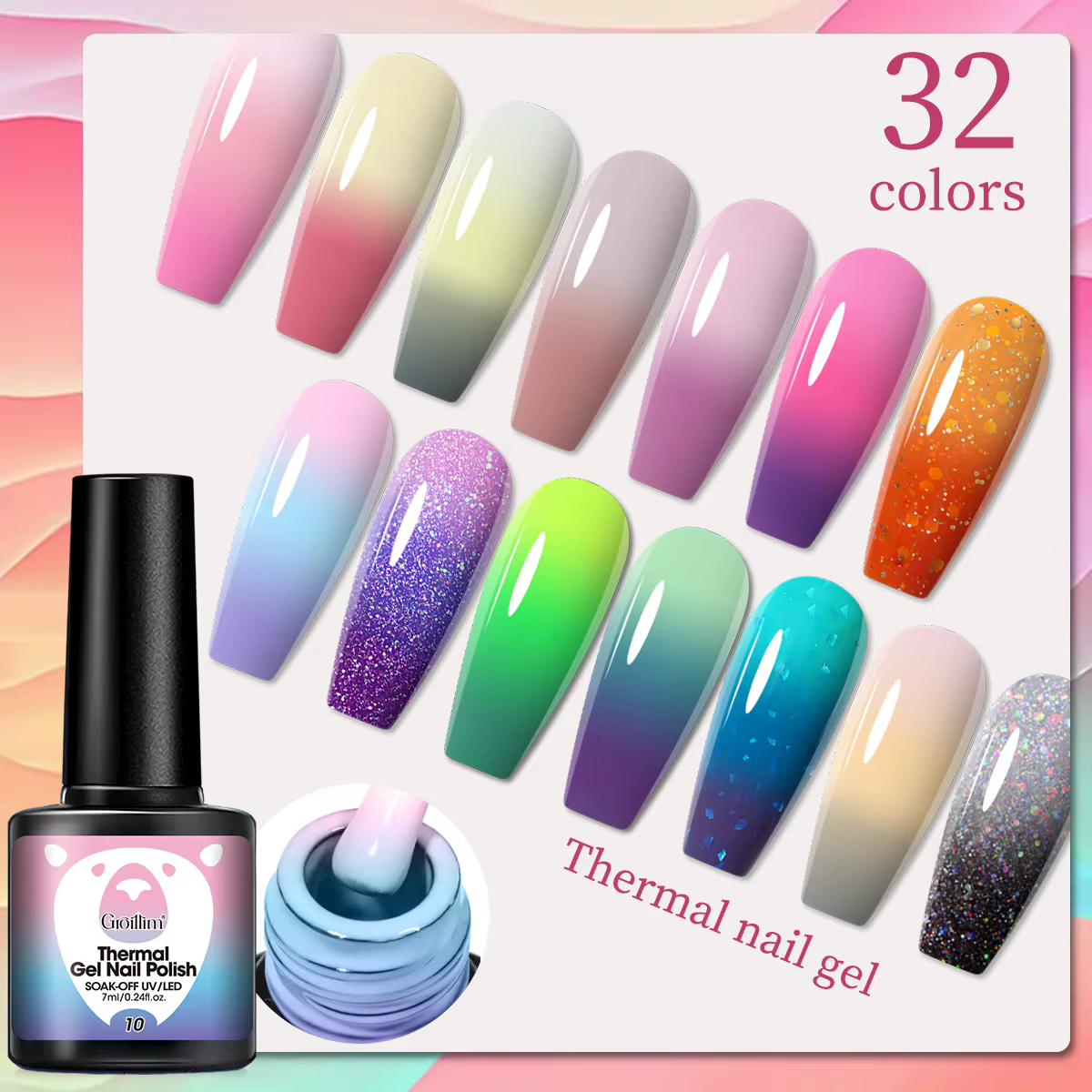 Vernis gel thermique à couleurs changeantes de 7 ml