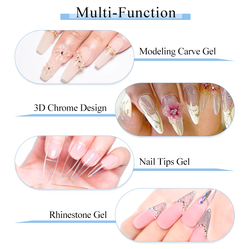 MSRUIOO 10ml clair solide ongles conseils Gel longue durée sans bulles UV/LED Gel de construction