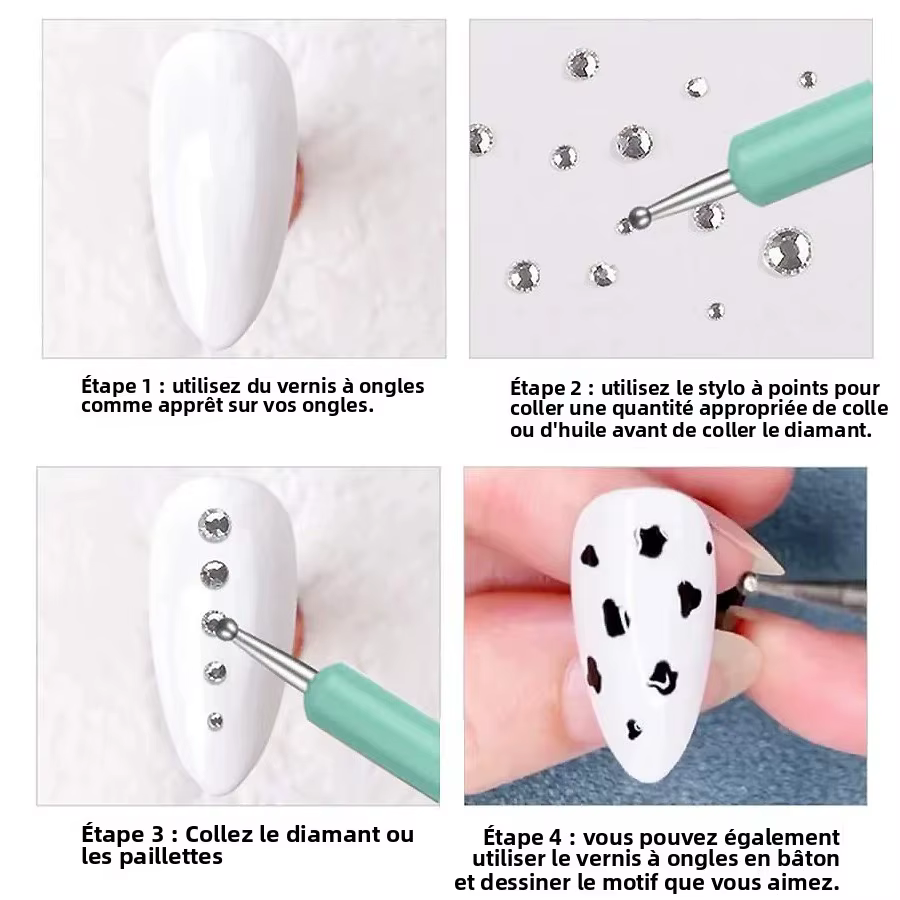 Outils de pointage pour Nail Art à double extrémité