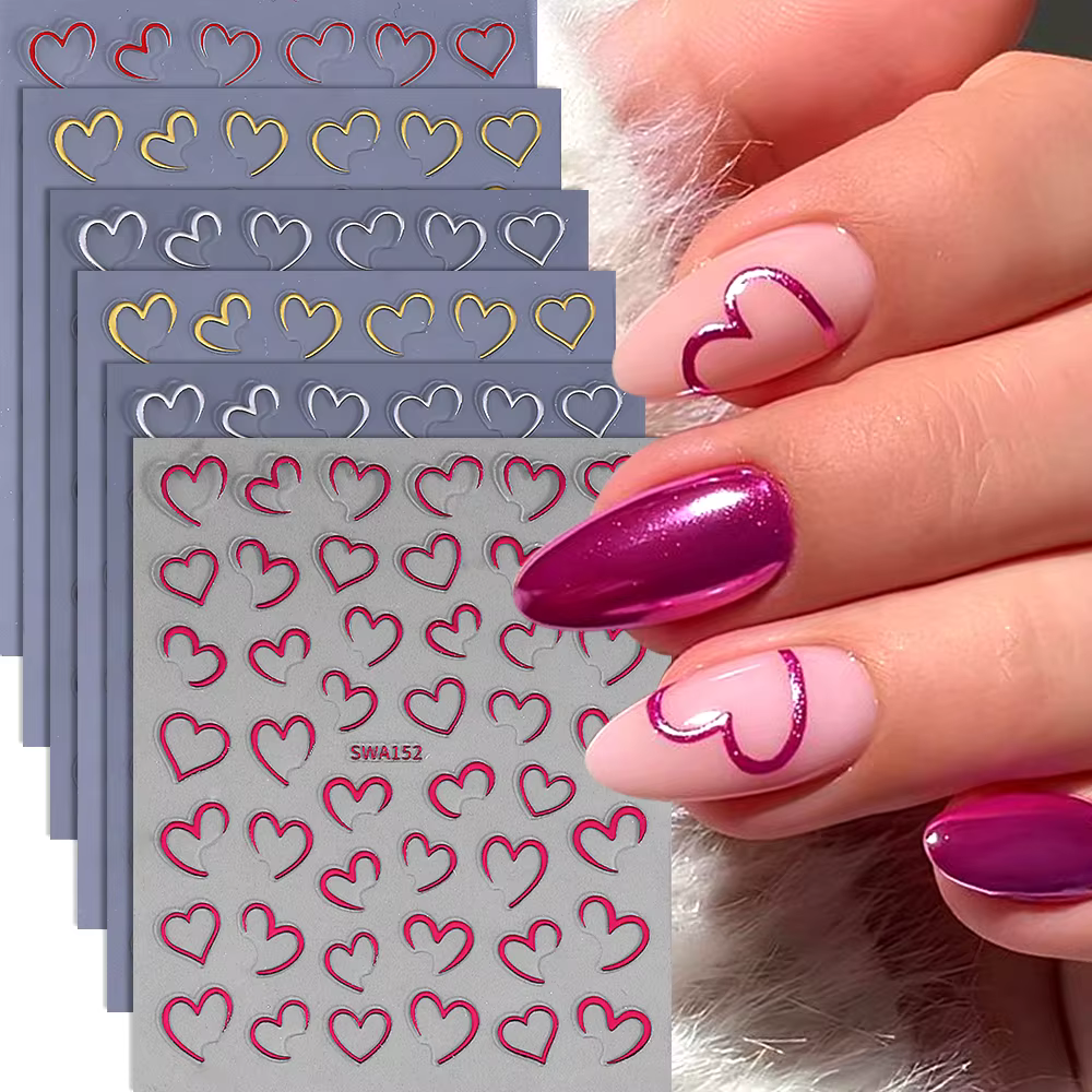 Autocollants pour ongles 3D pour la saint-valentin