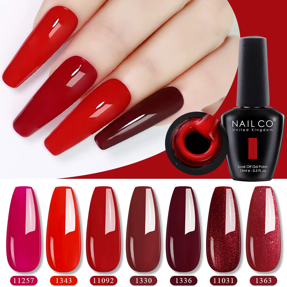 NAILCO rouge couleurs série 15ML vernis à ongles Gel fournitures
