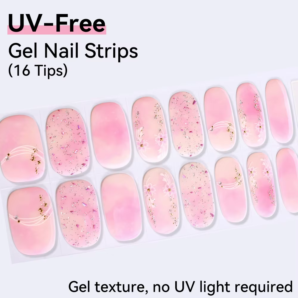 Floral Bloom - Bandes de vernis à ongles en gel sans UV