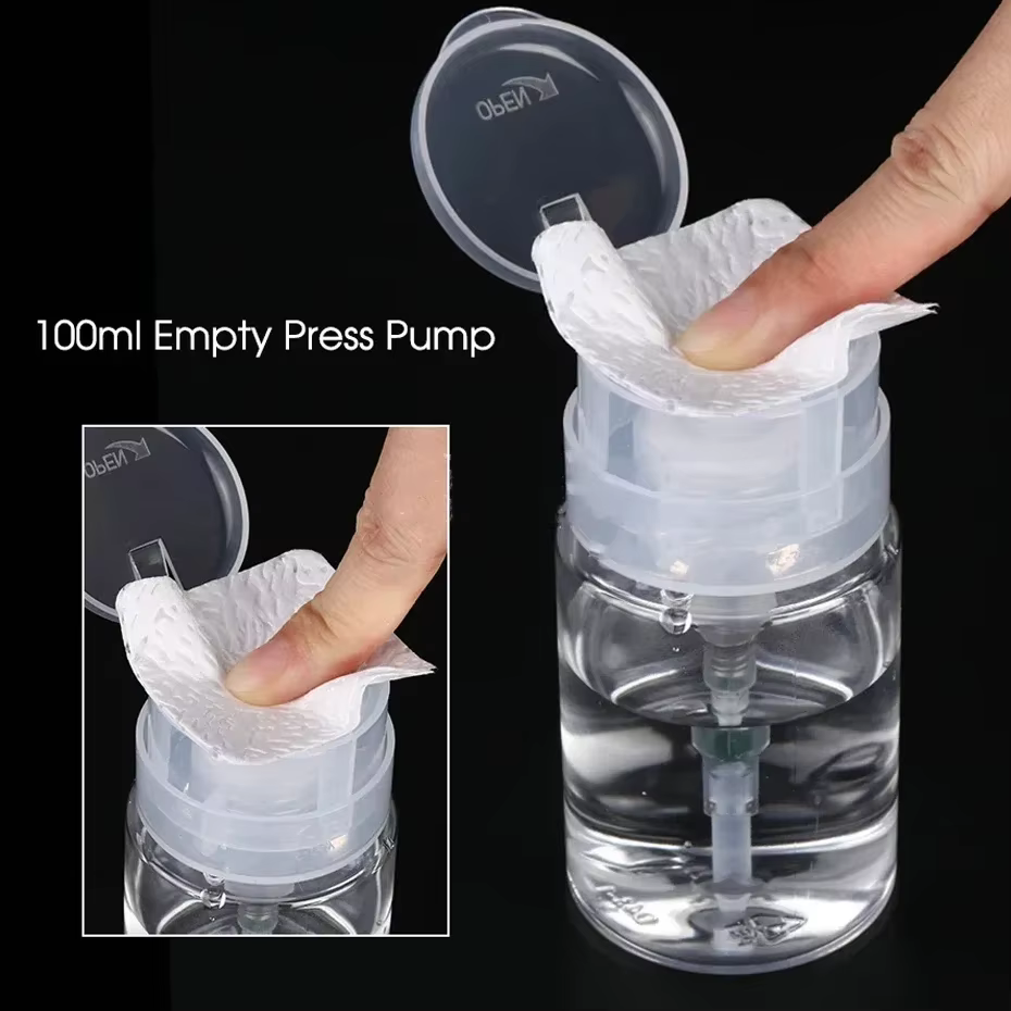 Bouteilles rechargeables de stockage d'ongles de 100 ml