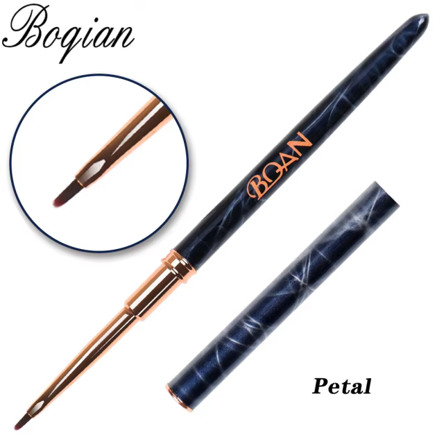 BQAN pinceau à ongles pétale de marbre perle acrylique Nail Art Liner brosse lignes françaises grille fleur peinture dessin stylo manucure outils