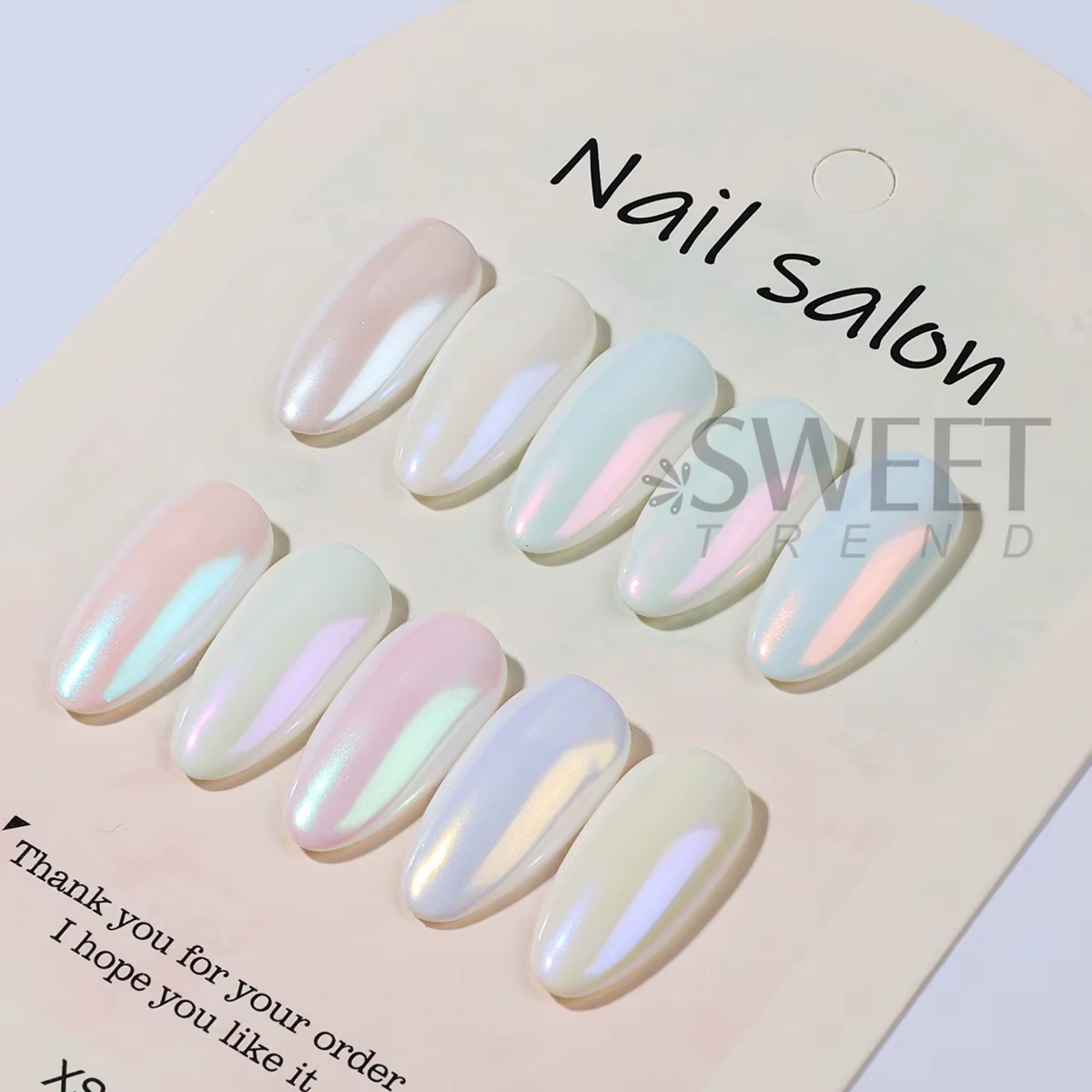 Poudre de pigment pour ongles effet chrome aurore 10 couleurs