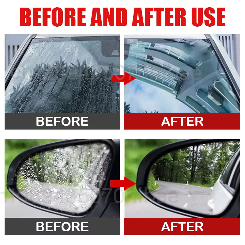 Spray d'eau Anti-pluie pour verre de voiture, revêtement Nano, Agent hydrophobe étanche, Film d'huile pour enlever l'agent de Film de verre automobile