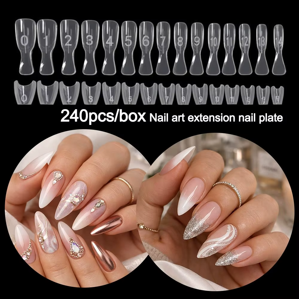 240 faux ongles ovales ultra-fins sans trace