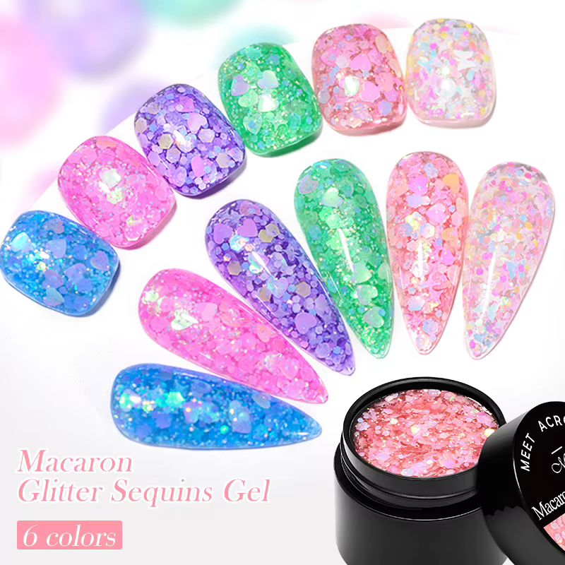 Vernis à ongles Gel à paillettes Macaron